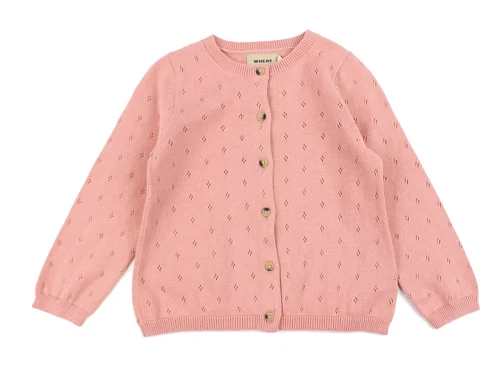 Wheat rosette pointelle hulmønster cardigan Maia